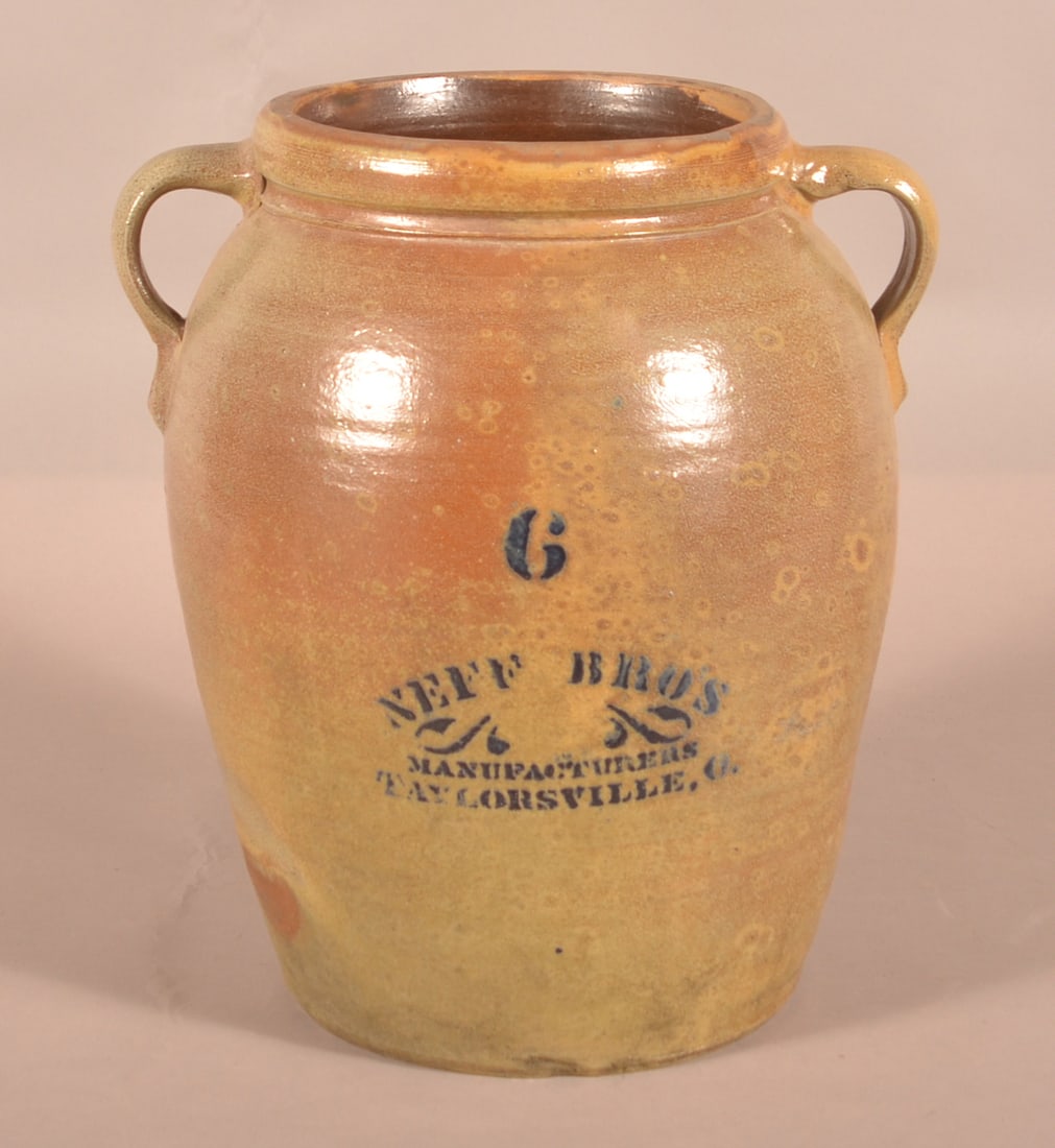 Neff Bros. 6-Gal. Bulbous-Handled Stoneware Crock. (1 of 5)