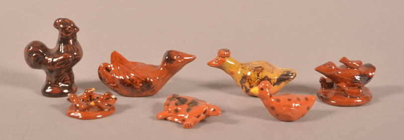 Group of Small Redware Figures by Breininger. (1 of 4)