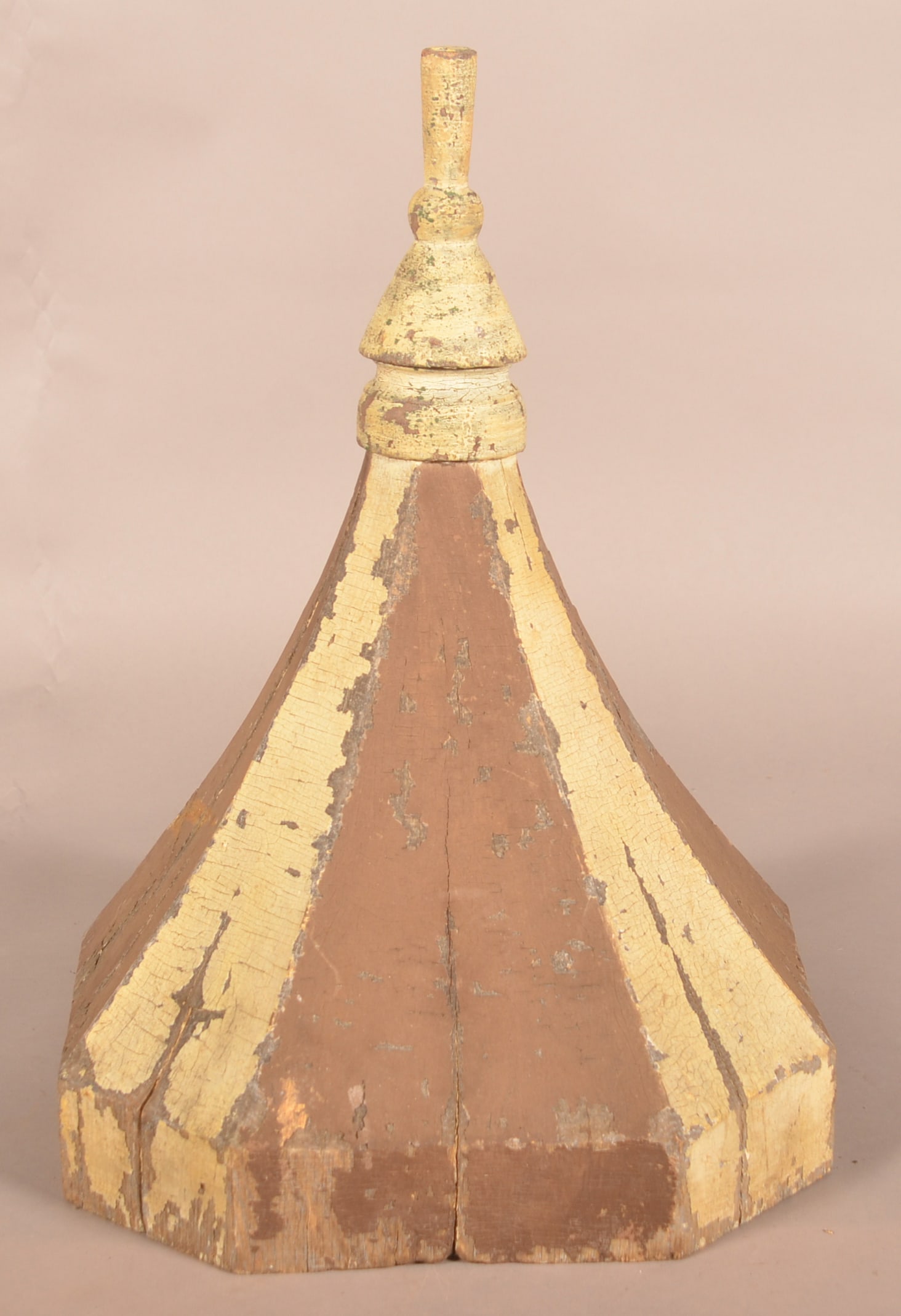 Early Carved Top to a Wood Hand Pump. (1 of 2)