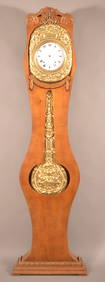 Antique French Tiger Maple Tall Case Clock. (1 of 6)
