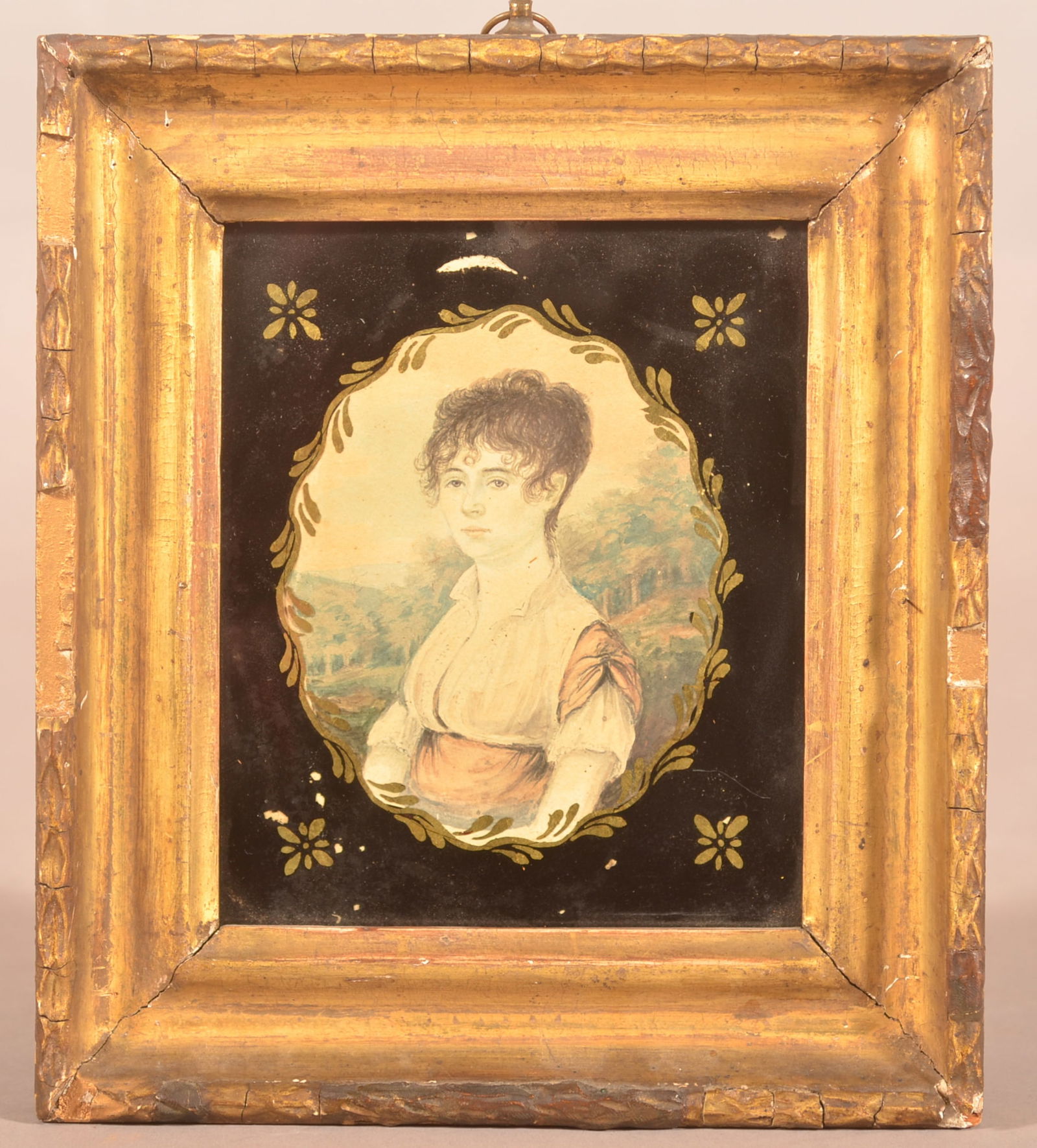 Unsigned Rufus Porter Watercolor Portrait. (1 of 4)