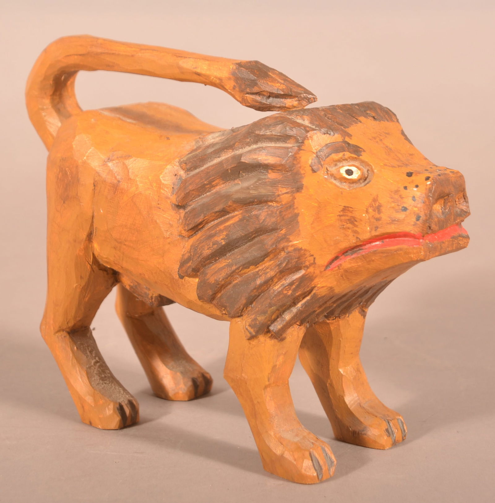 Strawser 1999 Folk Art Schimmel-Type Lion Carving. (1 of 4)