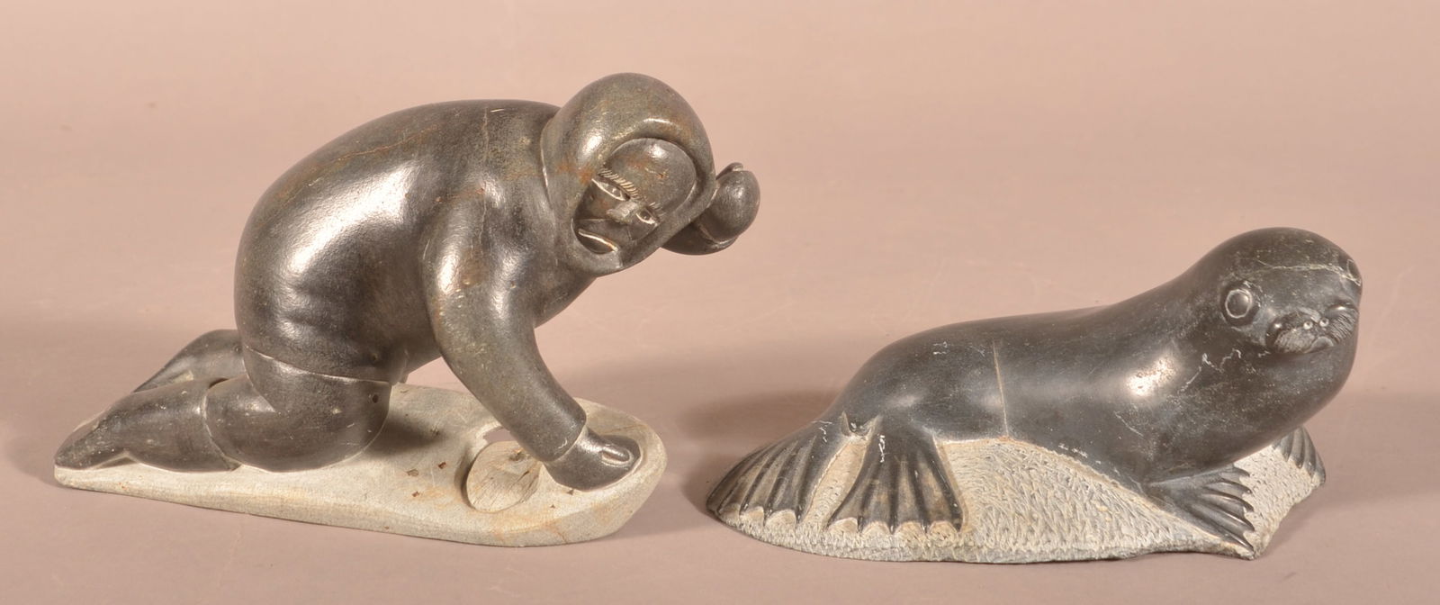 Two Canadian Inuit Carved Soap Stone Sculptures. (1 of 4)