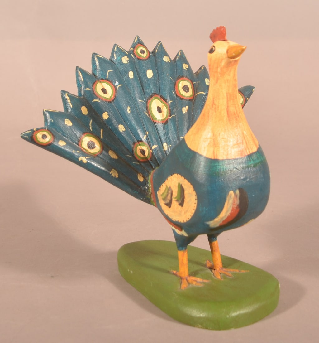 June & Walter Gottshall 2004 Folk Art Peacock. (1 of 3)