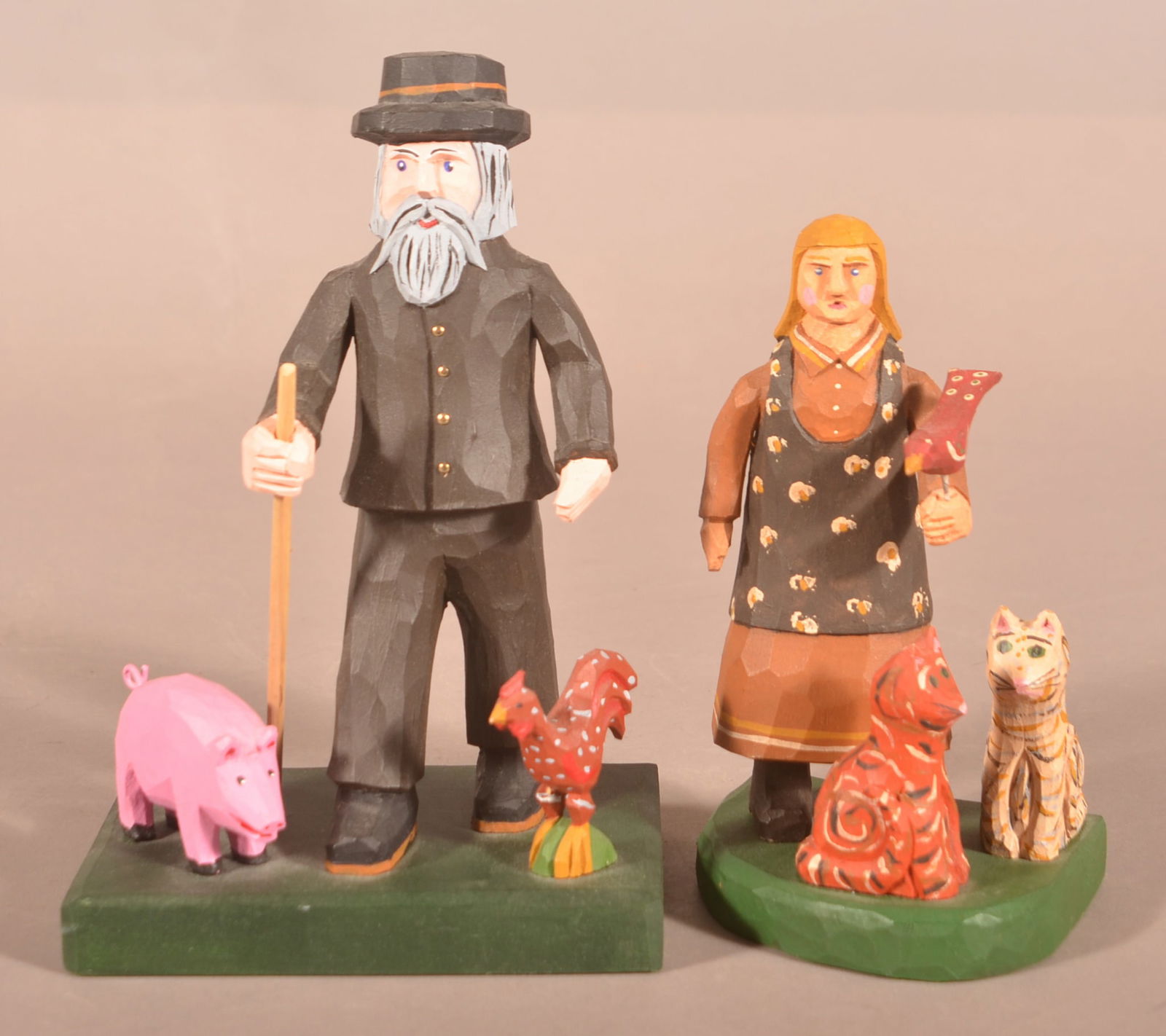 Two Jonathan Bastian Folk Art Figures. (1 of 3)