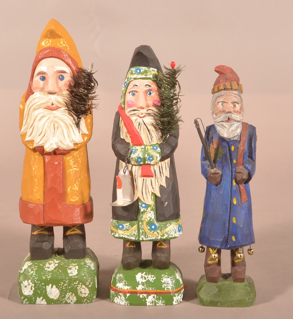 Three Various Jonathan Bastian Santa Figures. (1 of 2)