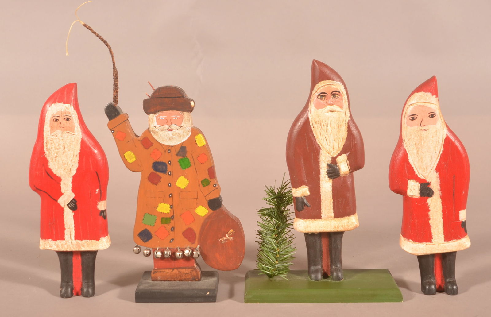 Four Various Gottshall Folk Art Santa Figures. (1 of 3)