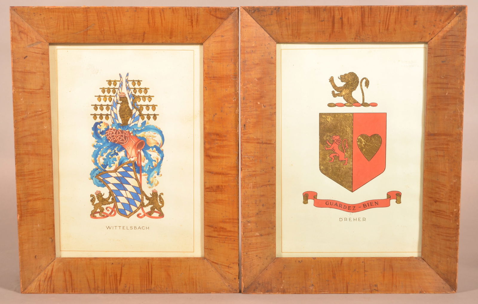 Pair of PA Faux Tiger Maple, Painted Frames. (1 of 4)