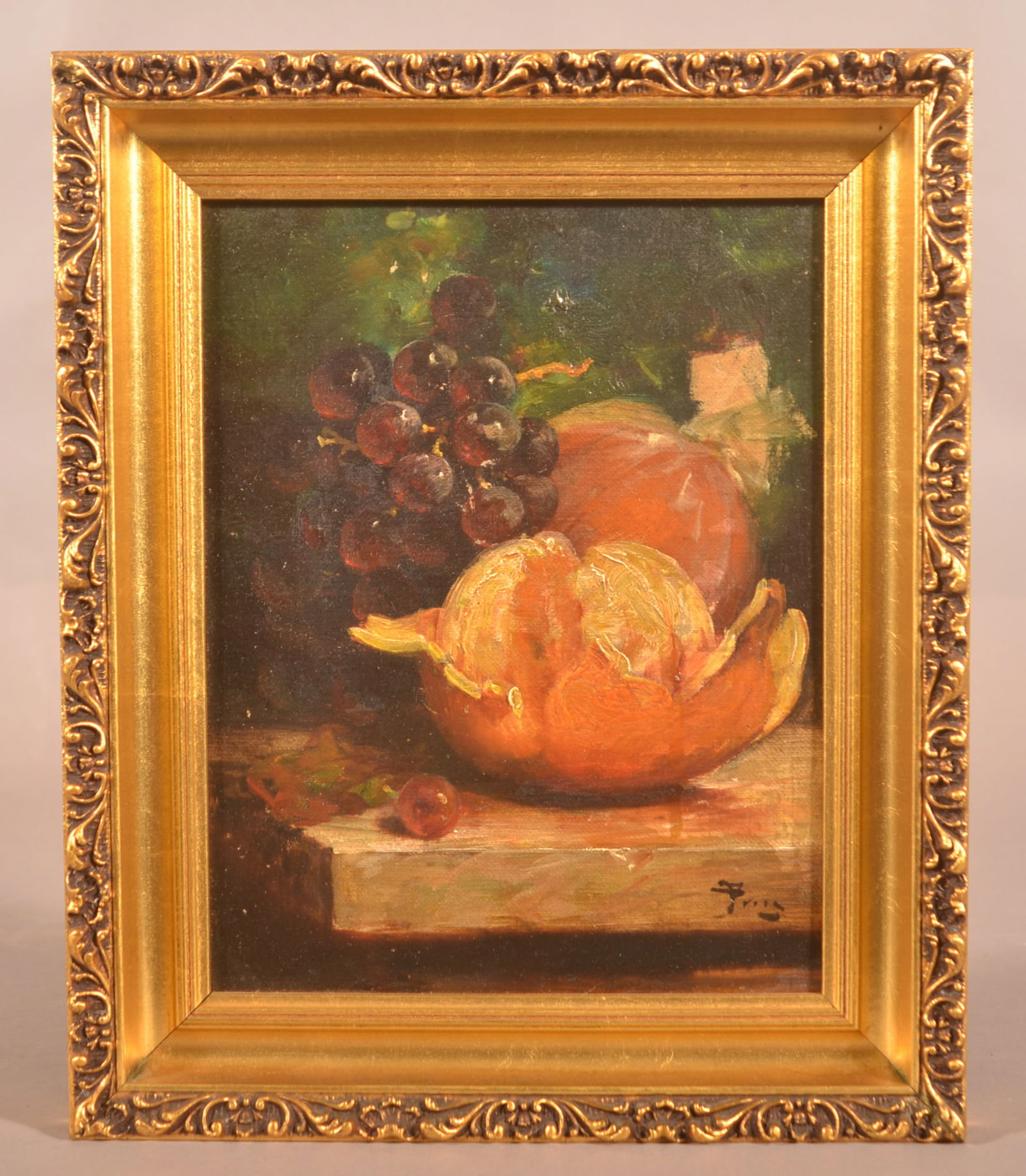 Small Oil on Canvas Still Life, Signed Fritz. (1 of 4)