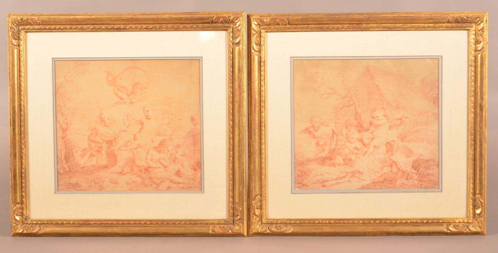 Pair of French Old Masters Sanguine Drawings. (1 of 3)