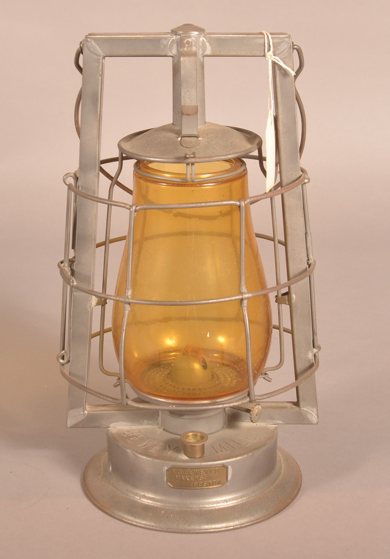 F.O. Dewey "Mill" Tin Hot Blast Tubular Lantern. (1 of 4)