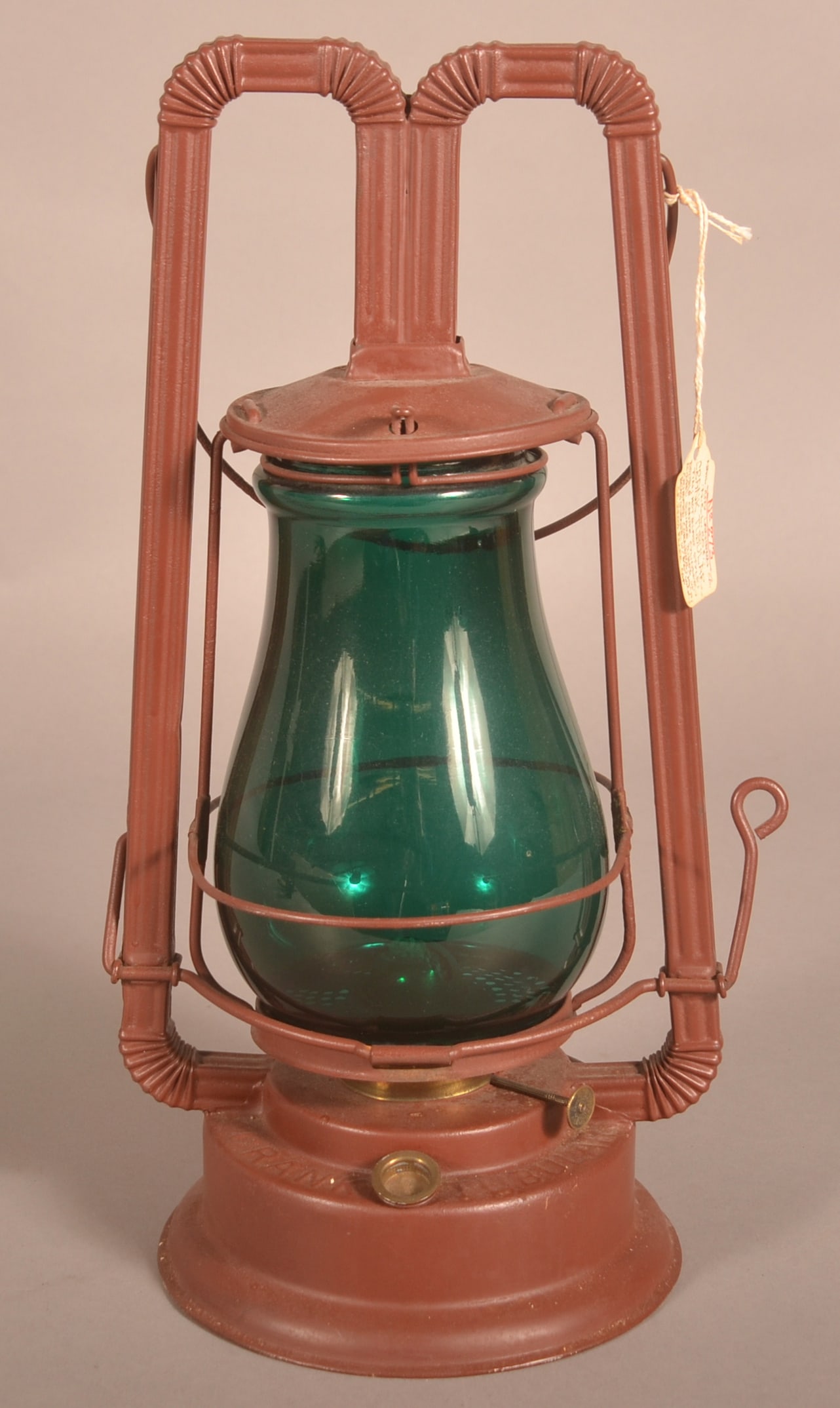N.C.L. Co. "Crank Tubular" Green Globe Lantern. (1 of 3)