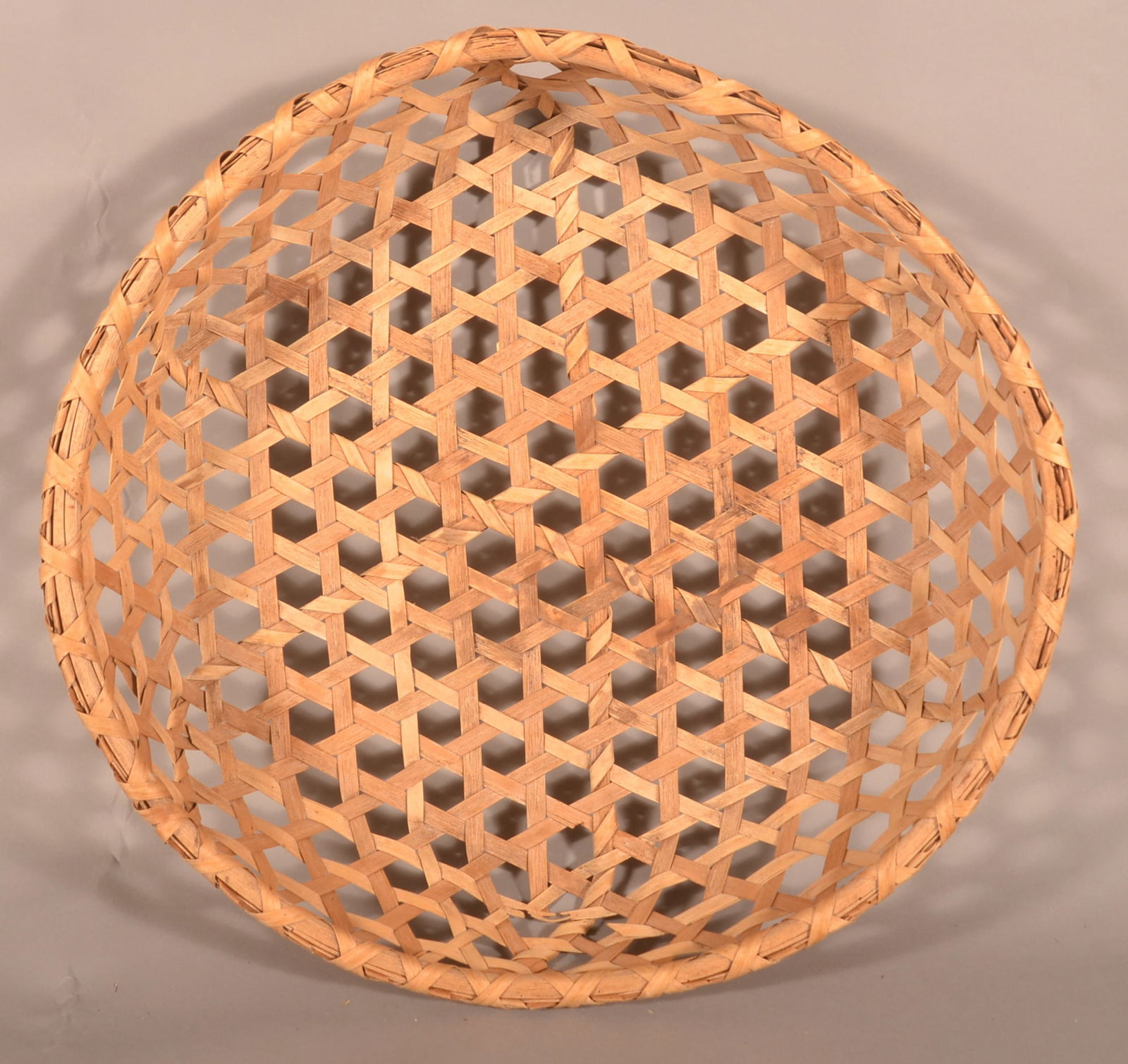 Large New England Split Oak Woven Cheese Basket. (1 of 3)