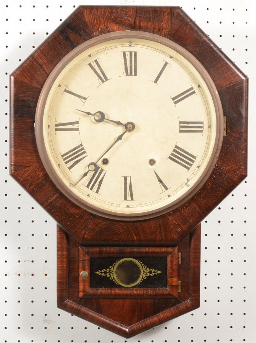 Rosewood Veneer New Haven 8 Day Wall Clock. Octagonal f Mar 09, 2013