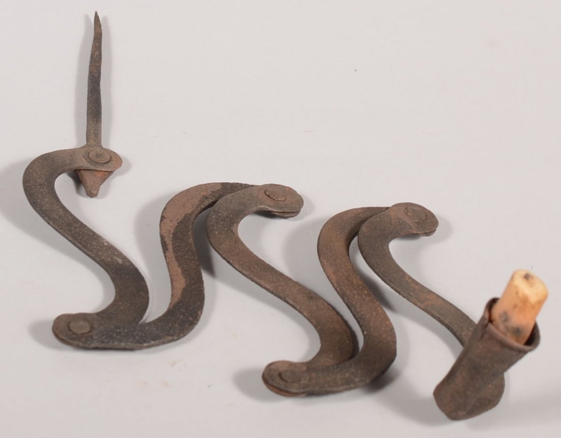 Wrought Iron Extending Jamb Candle Light. Five "S" shap