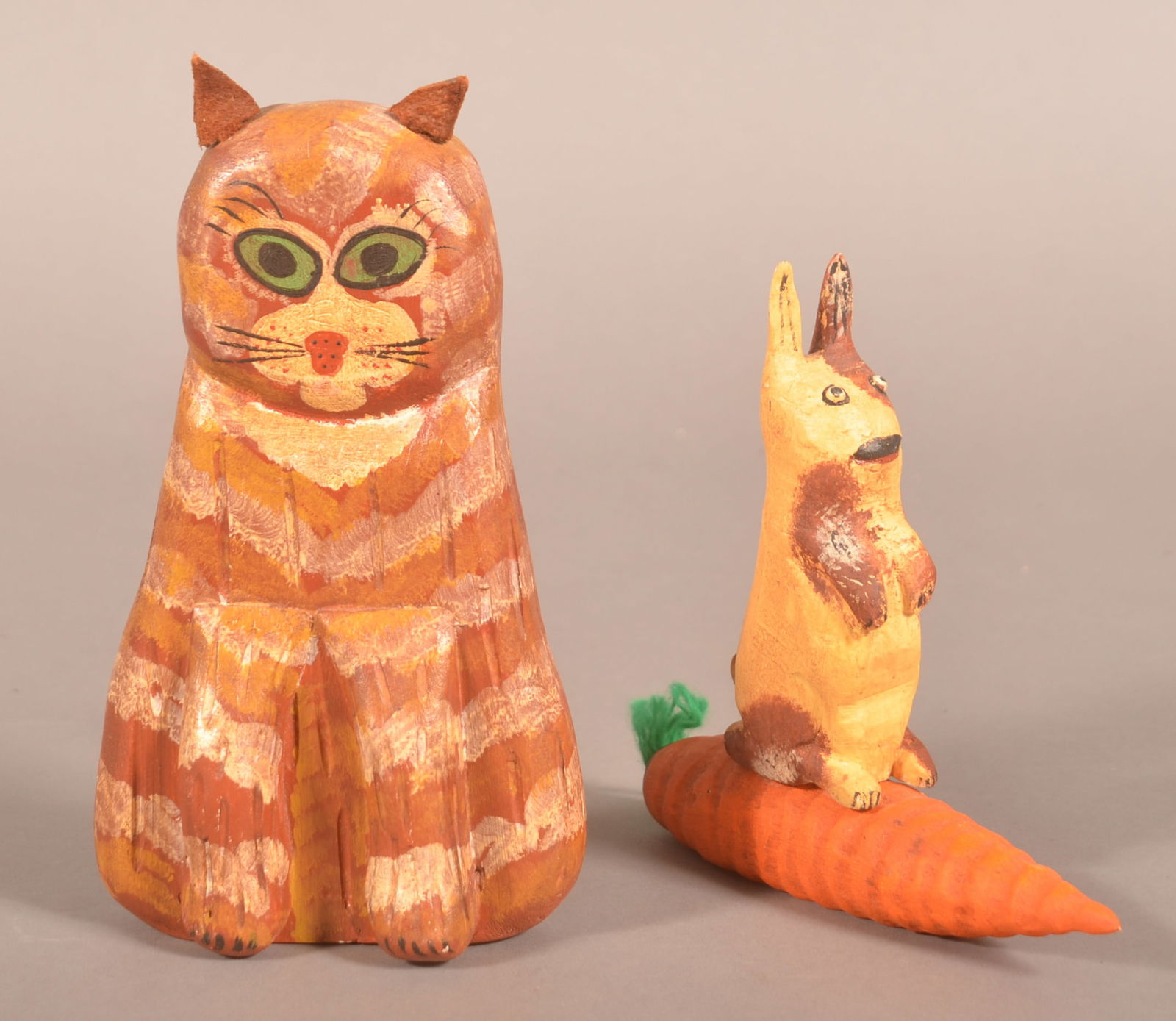 Two Gottshall Folk Art Animal Carvings. (1 of 3)