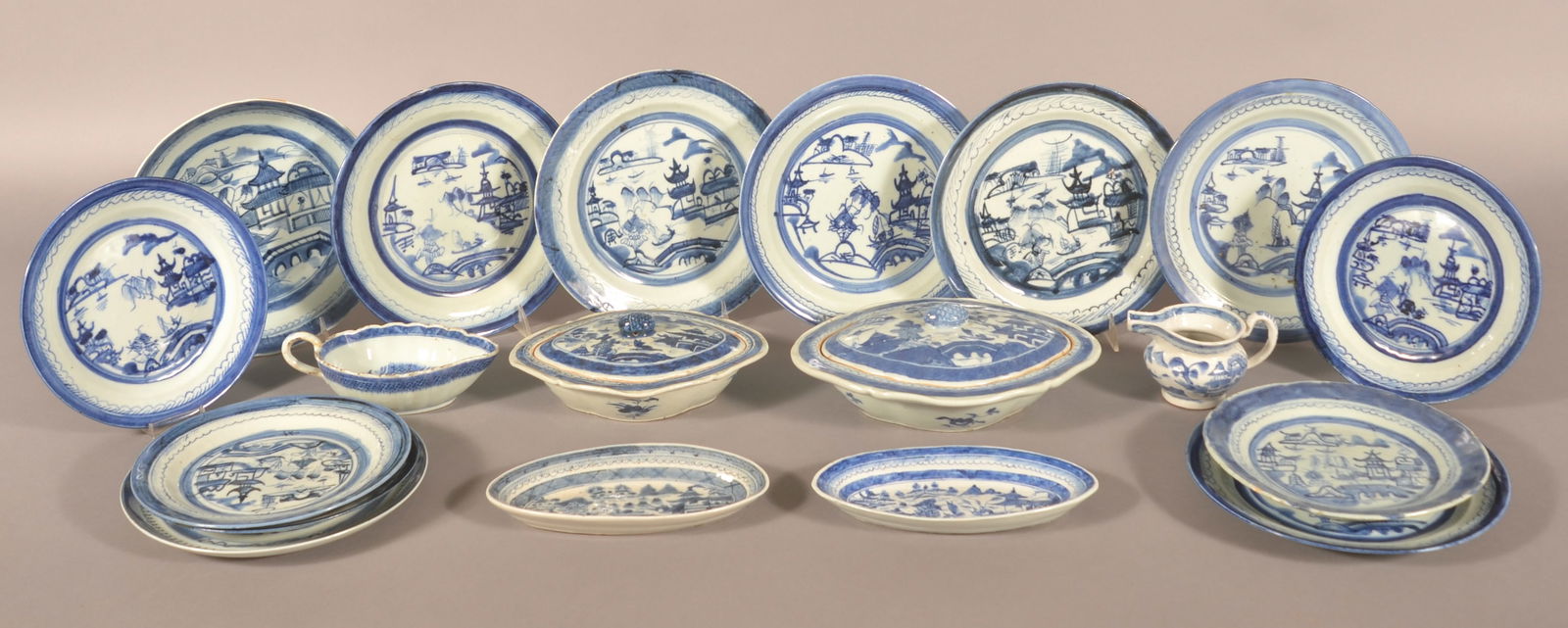 Lot of Antique Canton Oriental Porcelain. (1 of 5)
