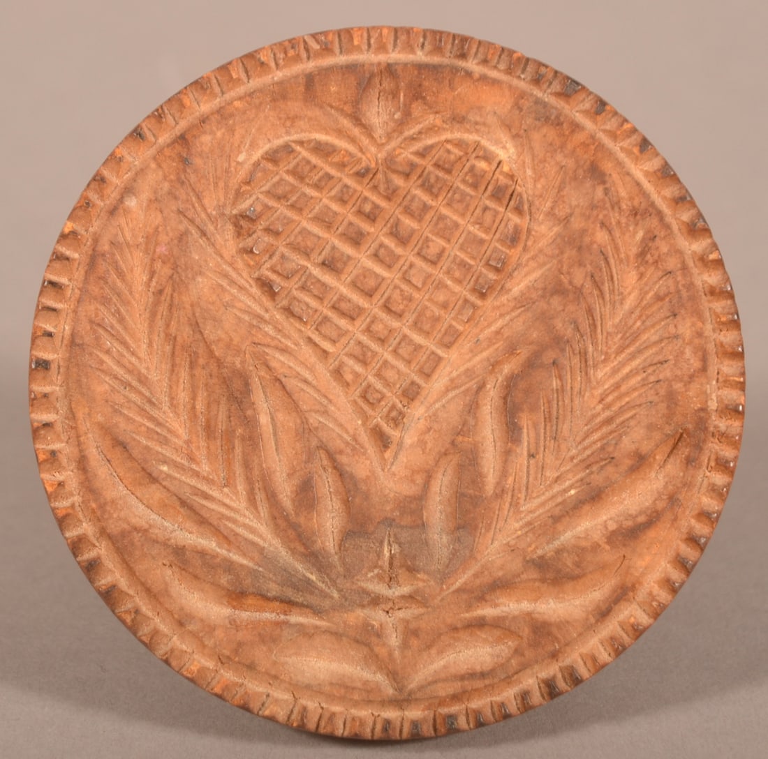 PA 19th Century Turned Cherry Butter Print. (1 of 3)