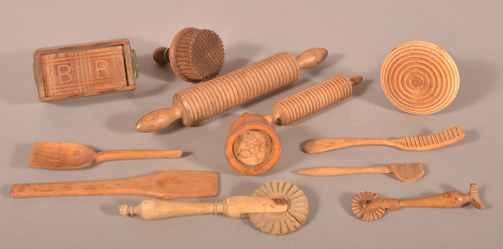 Lot of Antique Wood Utilitarian Utensils. (1 of 2)