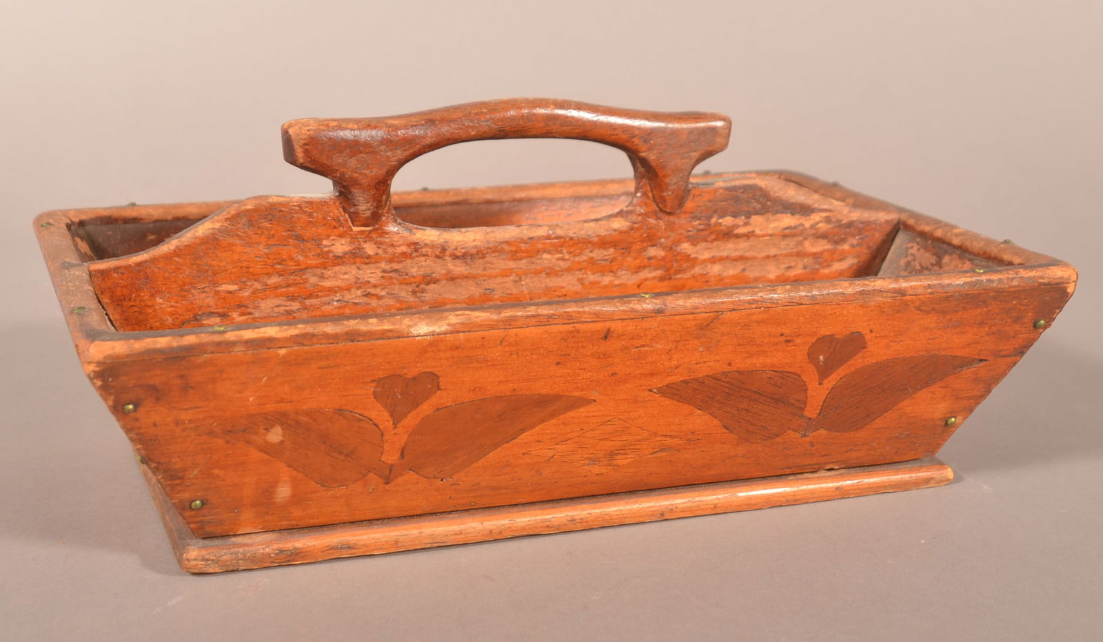 Pennsylvania 19th Century Inlaid Utensil Carrier. (1 of 5)