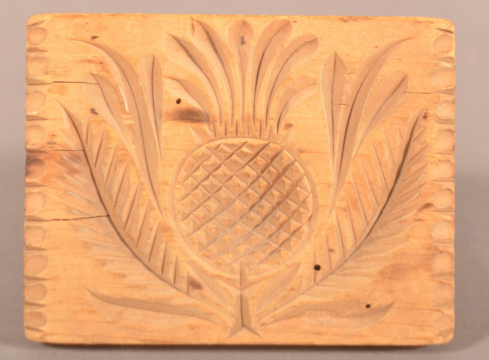 PA 19th Cent. Rectangular Pineapple Butter Print. (1 of 3)