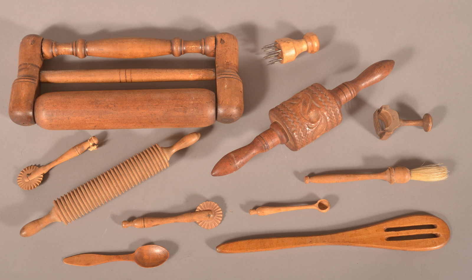 Lot of Antique Wood Utilitarian Utensils. (1 of 2)