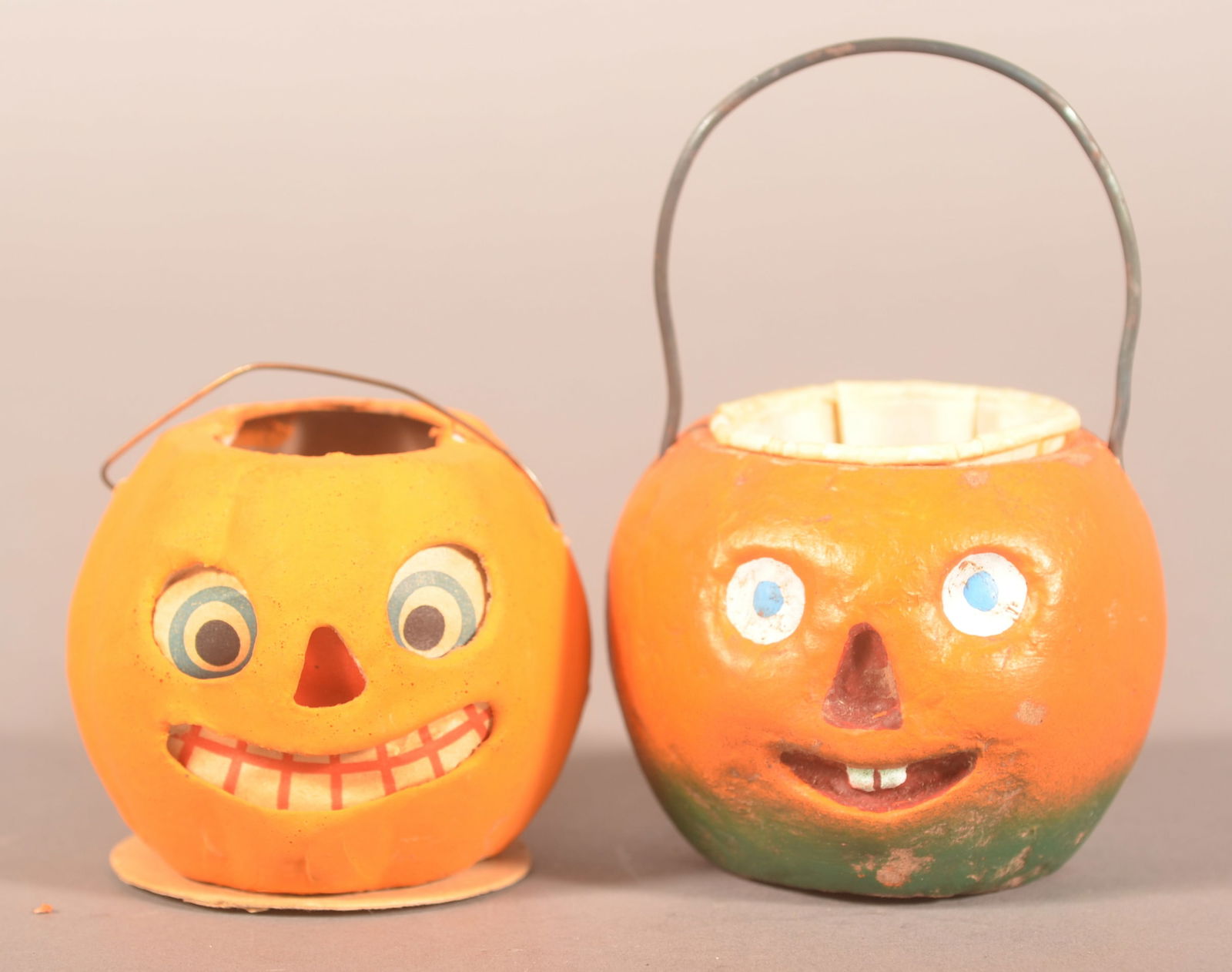 Two Vintage Halloween Pulp Jack-O-Lanterns. (1 of 3)