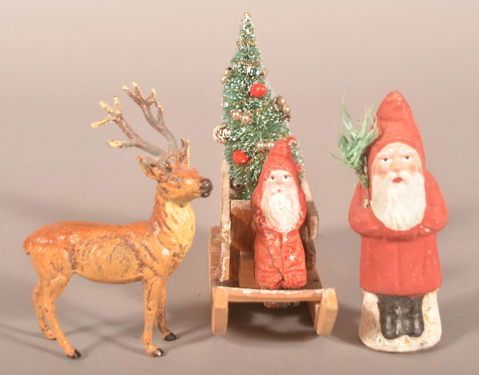 Two Miniature German Composition Santas. (1 of 4)