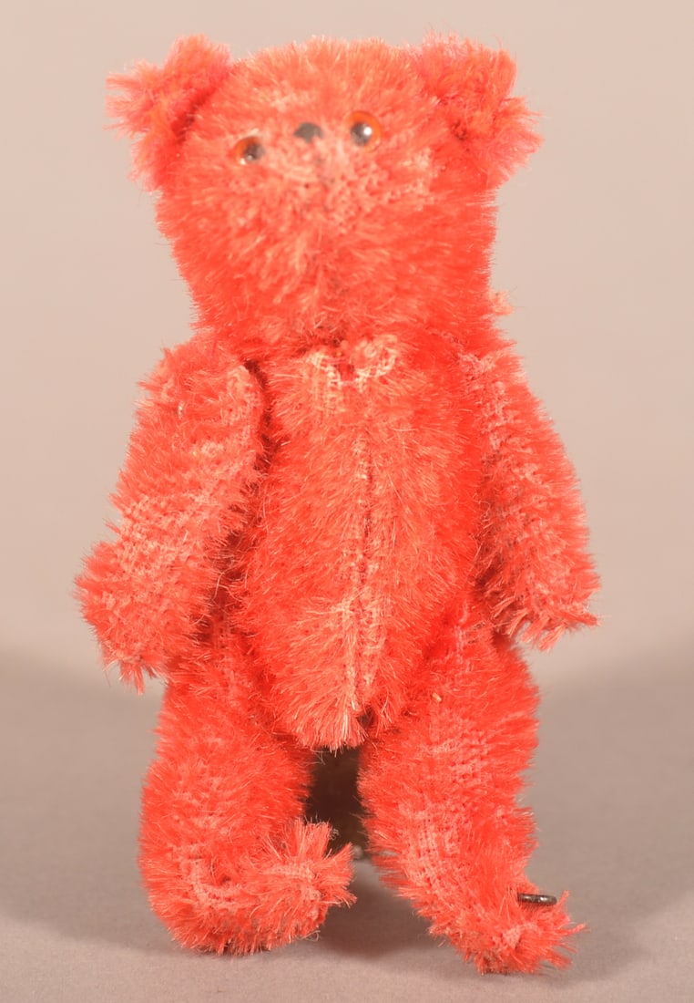 Rare Miniature Schuco Red Mohair Teddy Bear. (1 of 5)