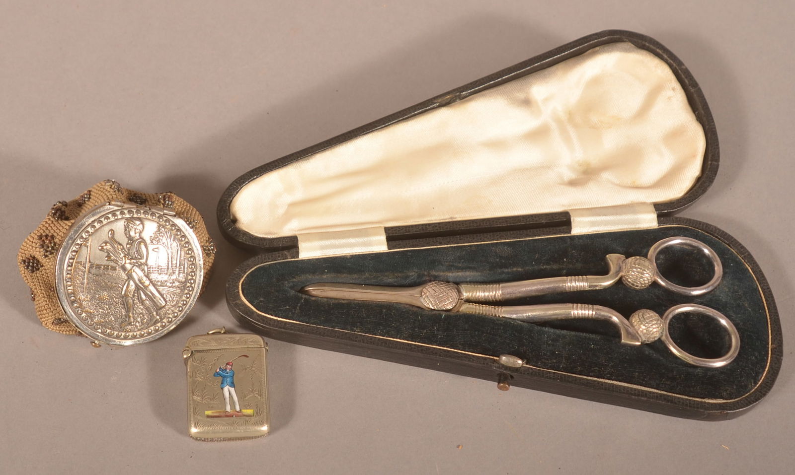 Three Golf-Related Silver-Plate Items. (1 of 7)