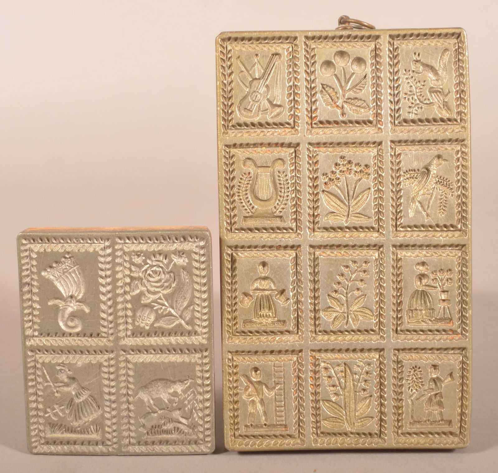 Two 19th Century Pewter Springerle Cookie Molds. (1 of 3)