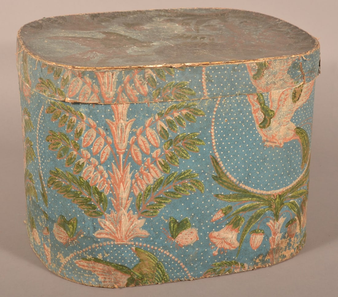Large Lancaster 19th Century Wallpaper Hat Box. (1 of 8)