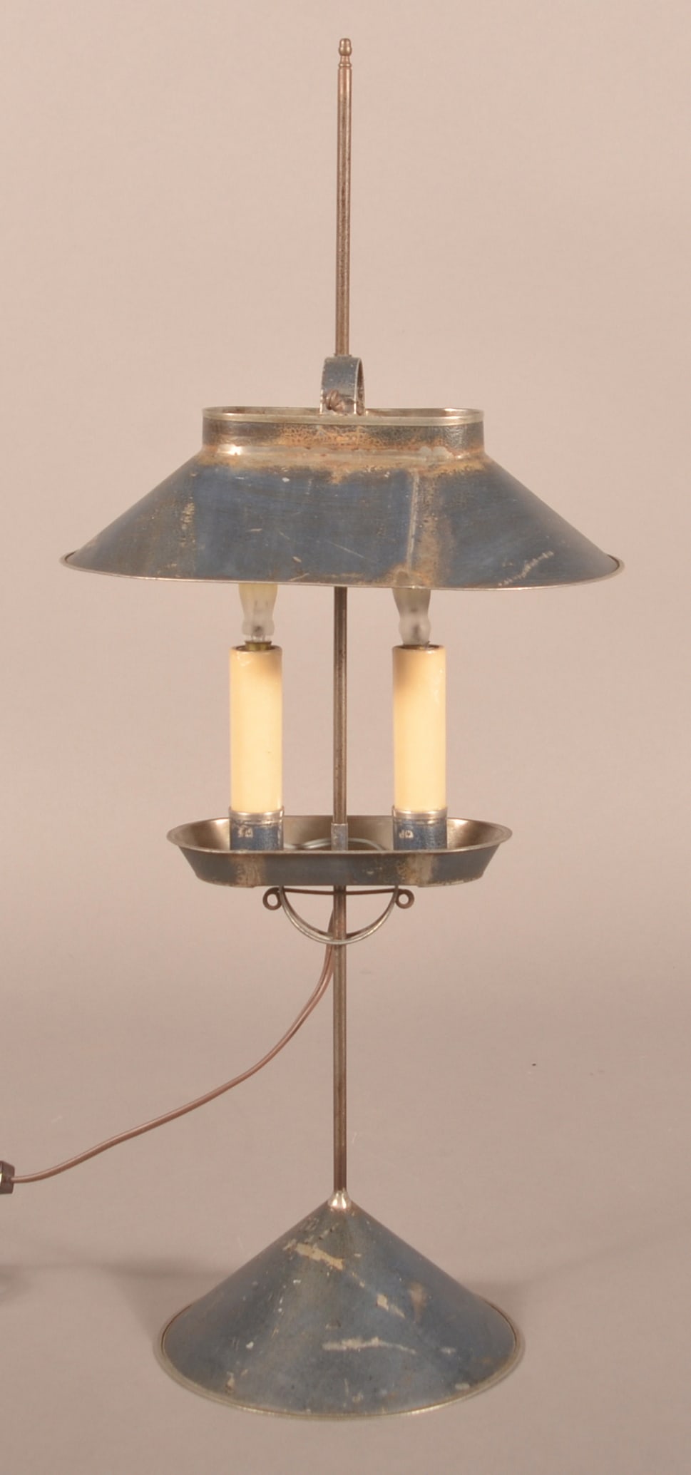 Jerry Martin Blue Tin Double Student Lamp. (1 of 5)