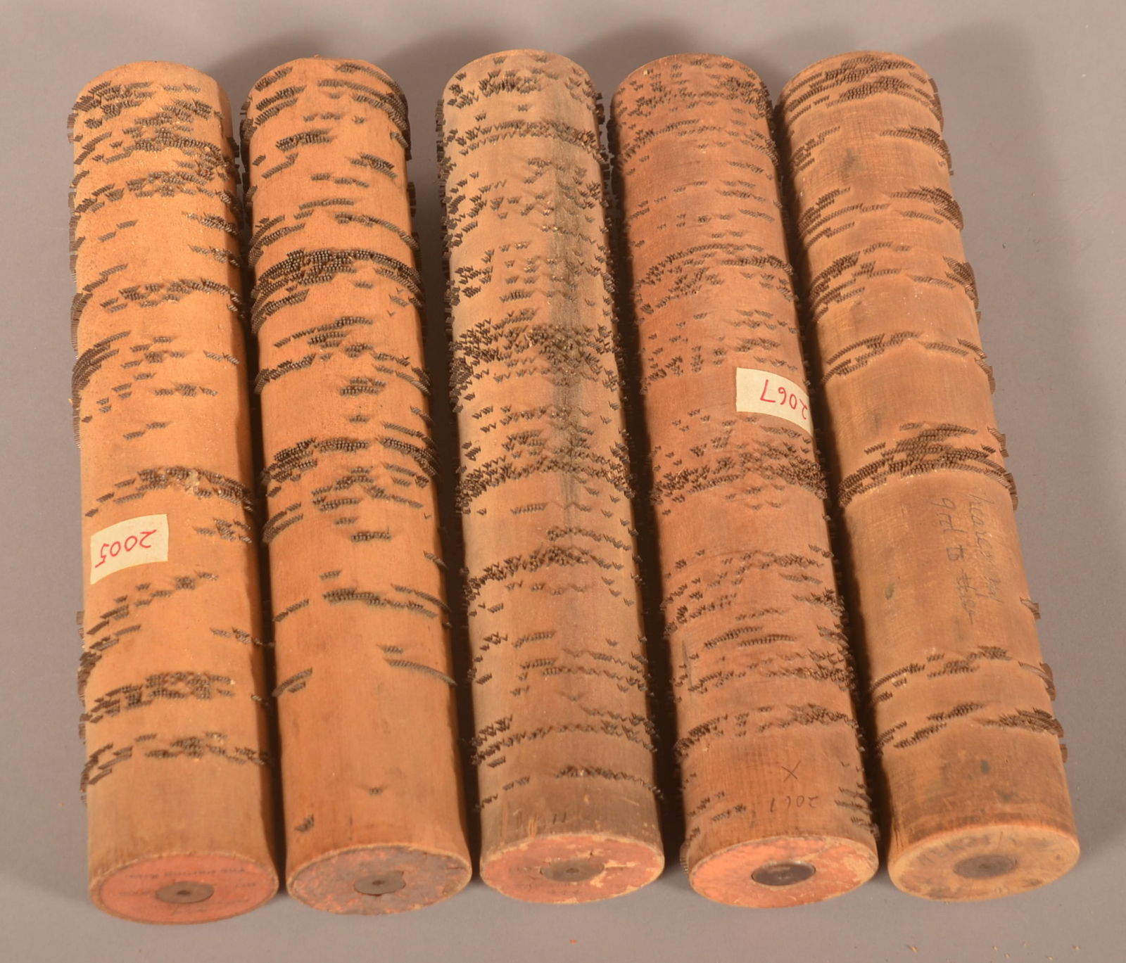 Lot of Five Original Grand Roller Organ Cobs. (1 of 3)