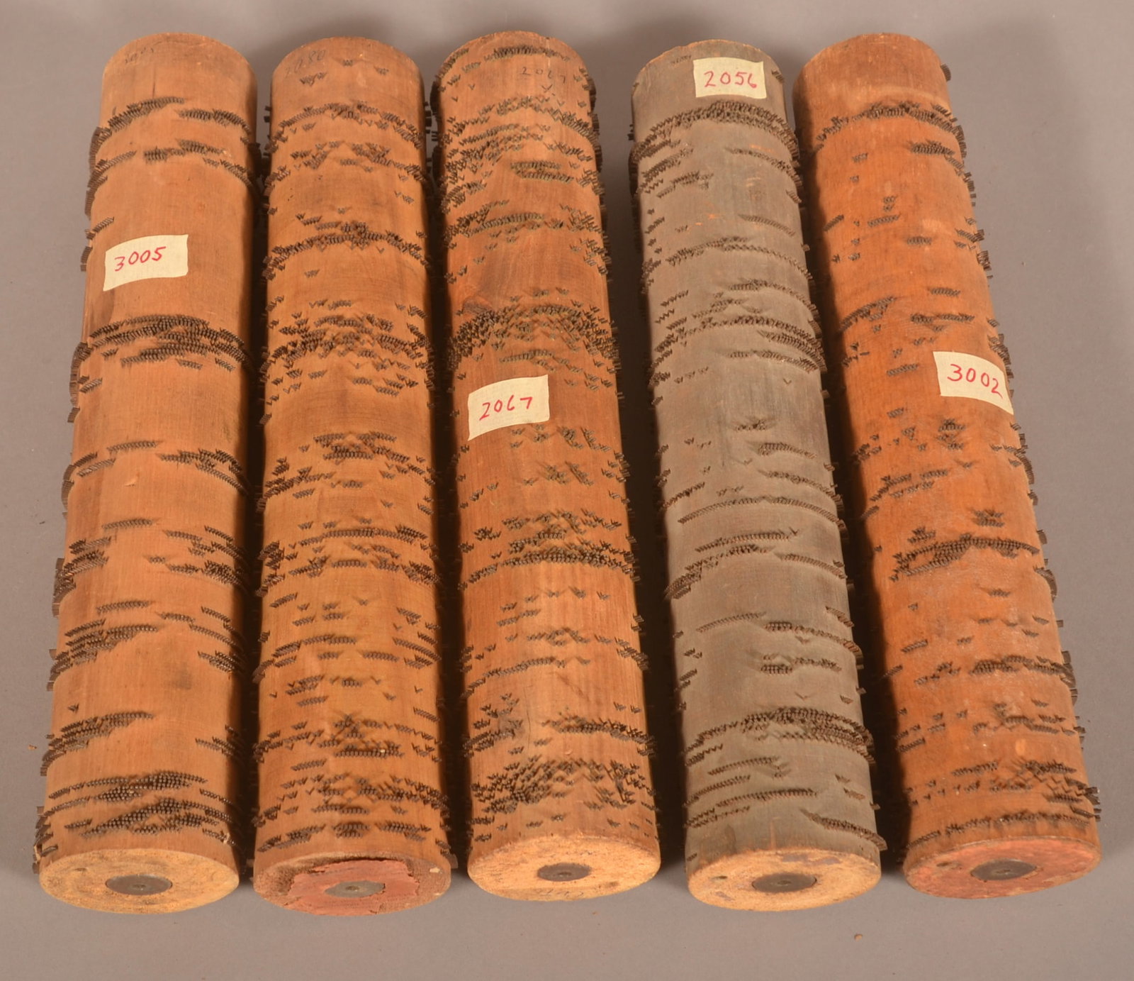 Lot of Five Original Grand Roller Organ Cobs. (1 of 2)