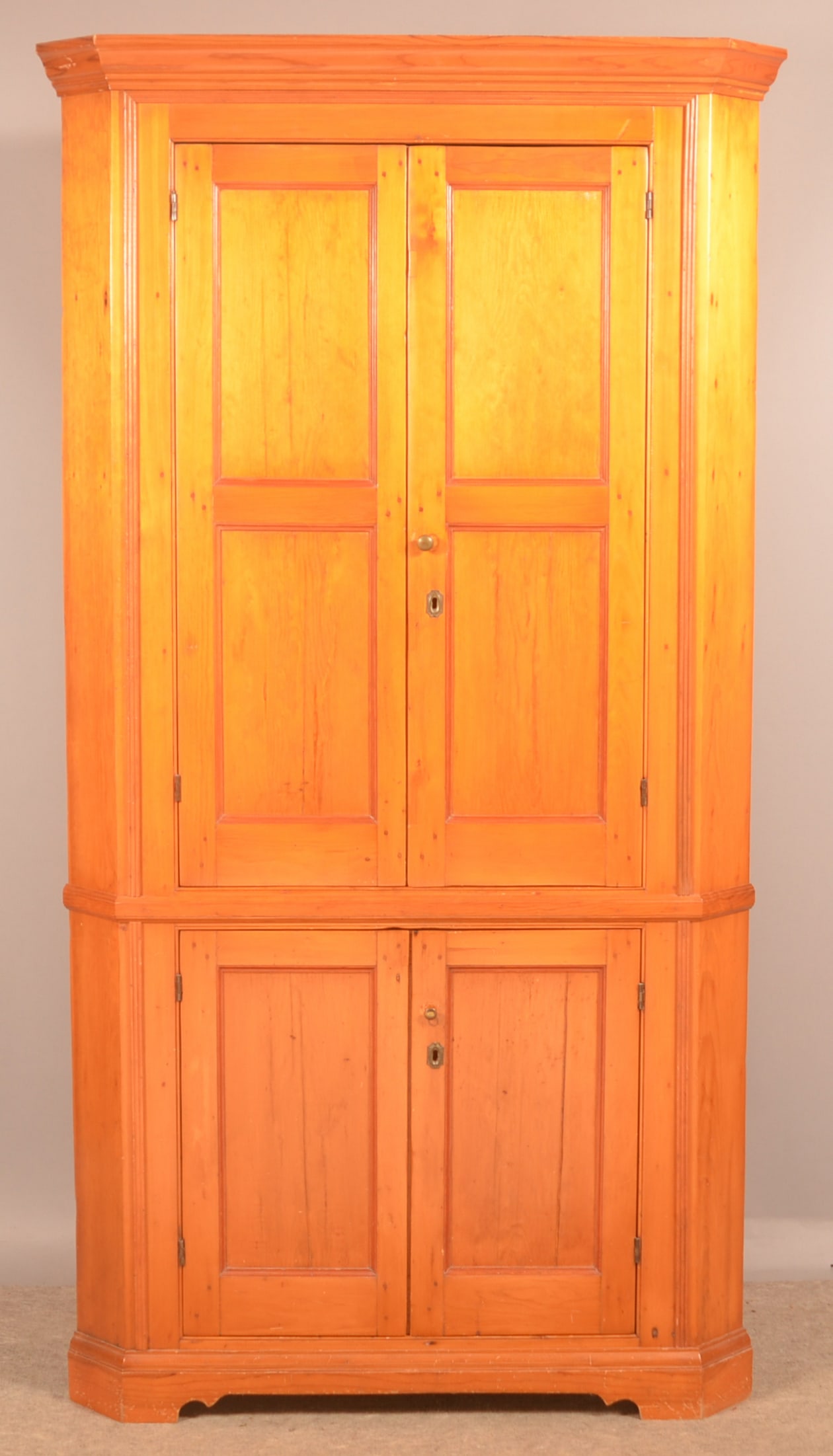 PA 19th C. Softwood Single-Part Corner Cupboard. (1 of 4)