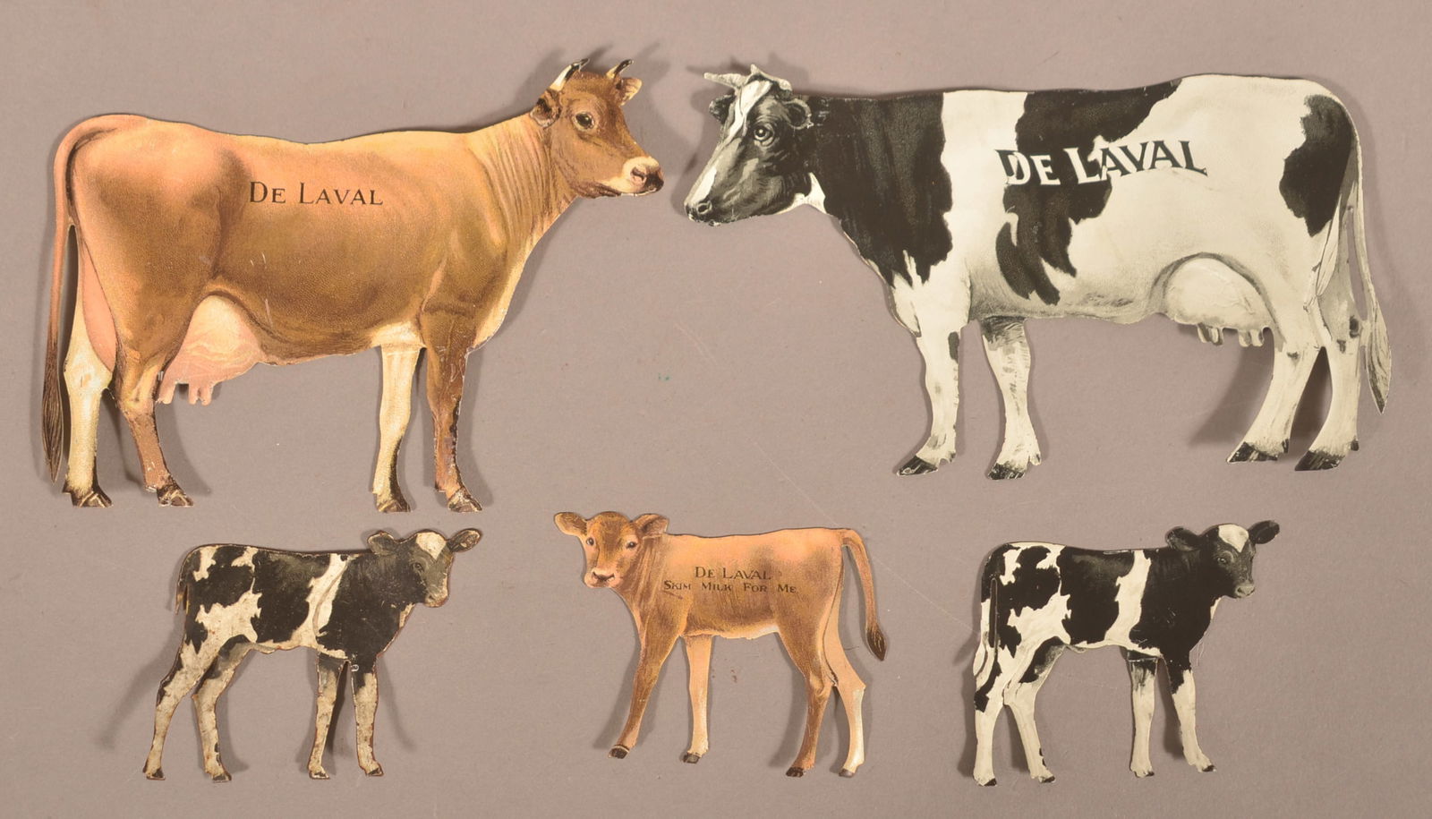 Five De Laval Cream Separator Tin Litho Cows. (1 of 2)