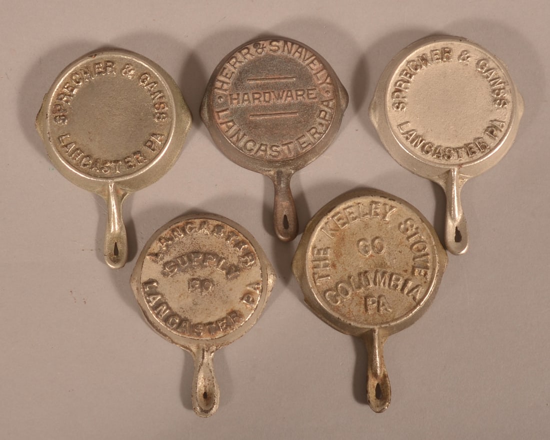 Five Lanc. Co., PA Miniature Advertising Skillets. (1 of 8)