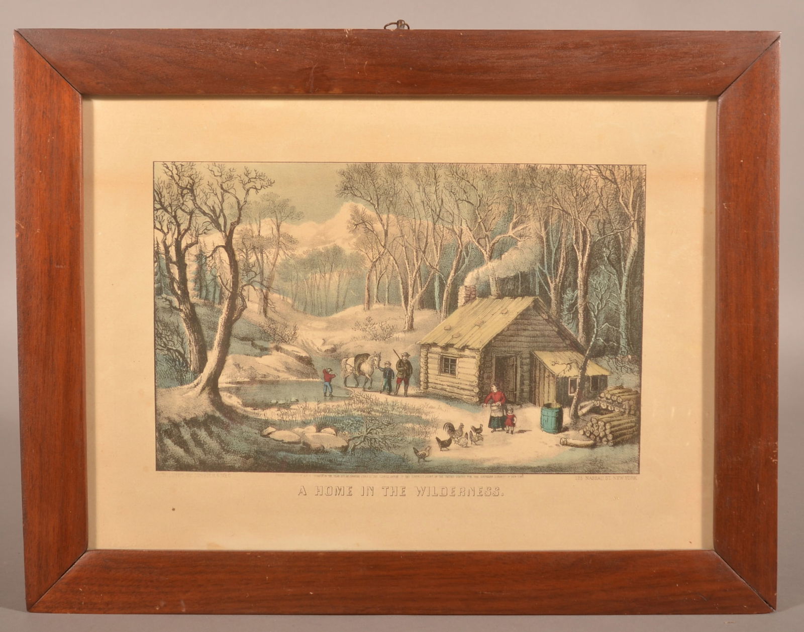 Currier & Ives "A Home in the Wilderness" Print. (1 of 3)
