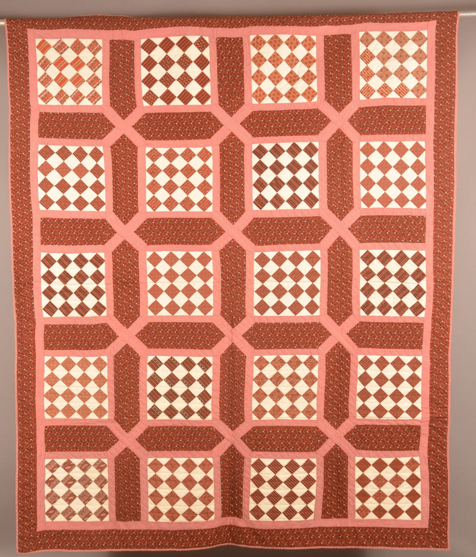 Antique Geometric/Block Patchwork Quilt. (1 of 5)