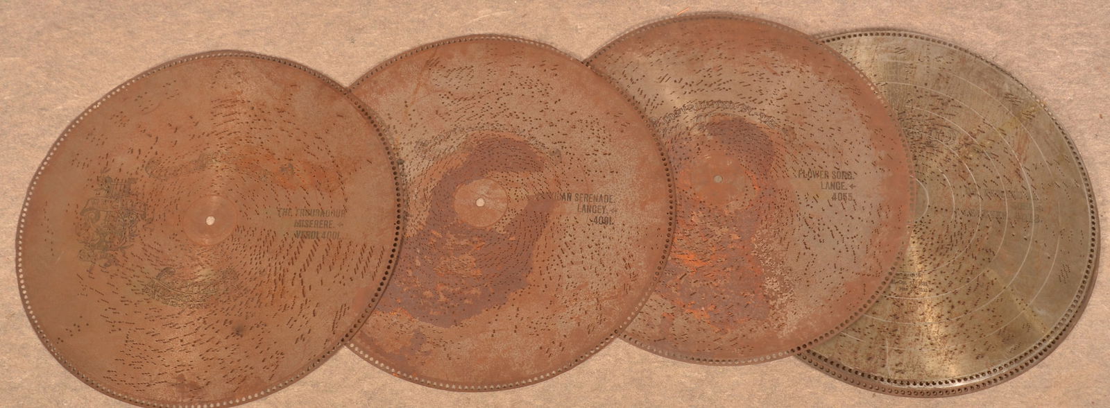 Lot of 10 Regina 27" Metal Music Discs. (1 of 2)