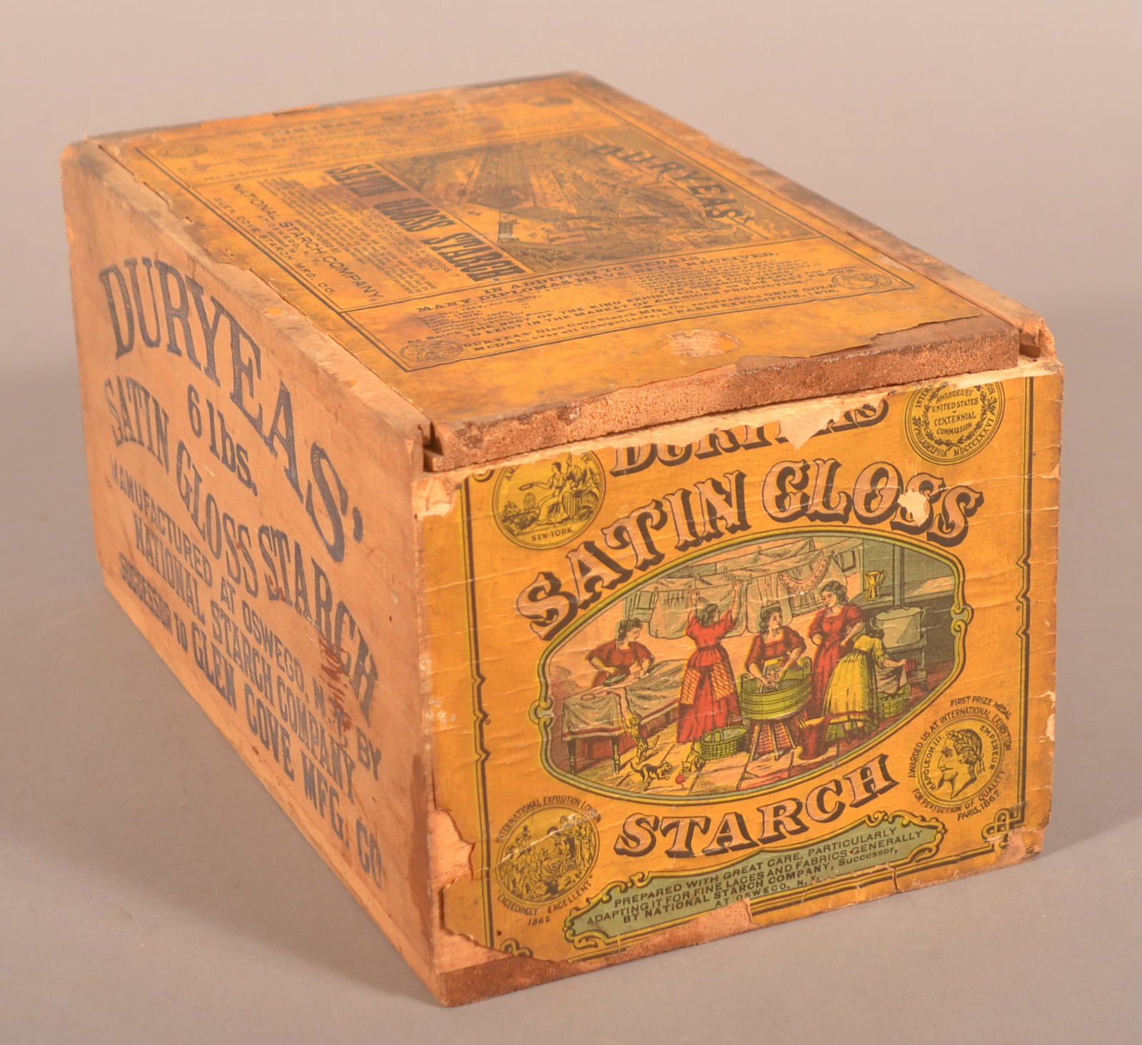 Paper Label Slide Lid Wood Starch Advertising Box. (1 of 7)