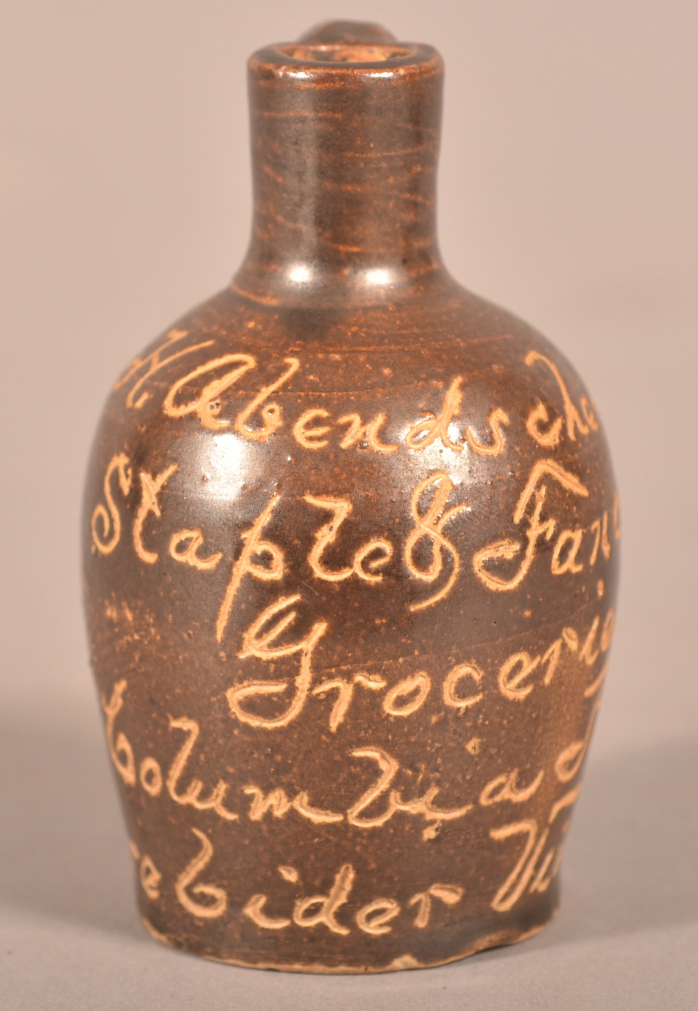 Tiny Scratch-Decorated Vinegar Jug Columbia, PA. (1 of 5)