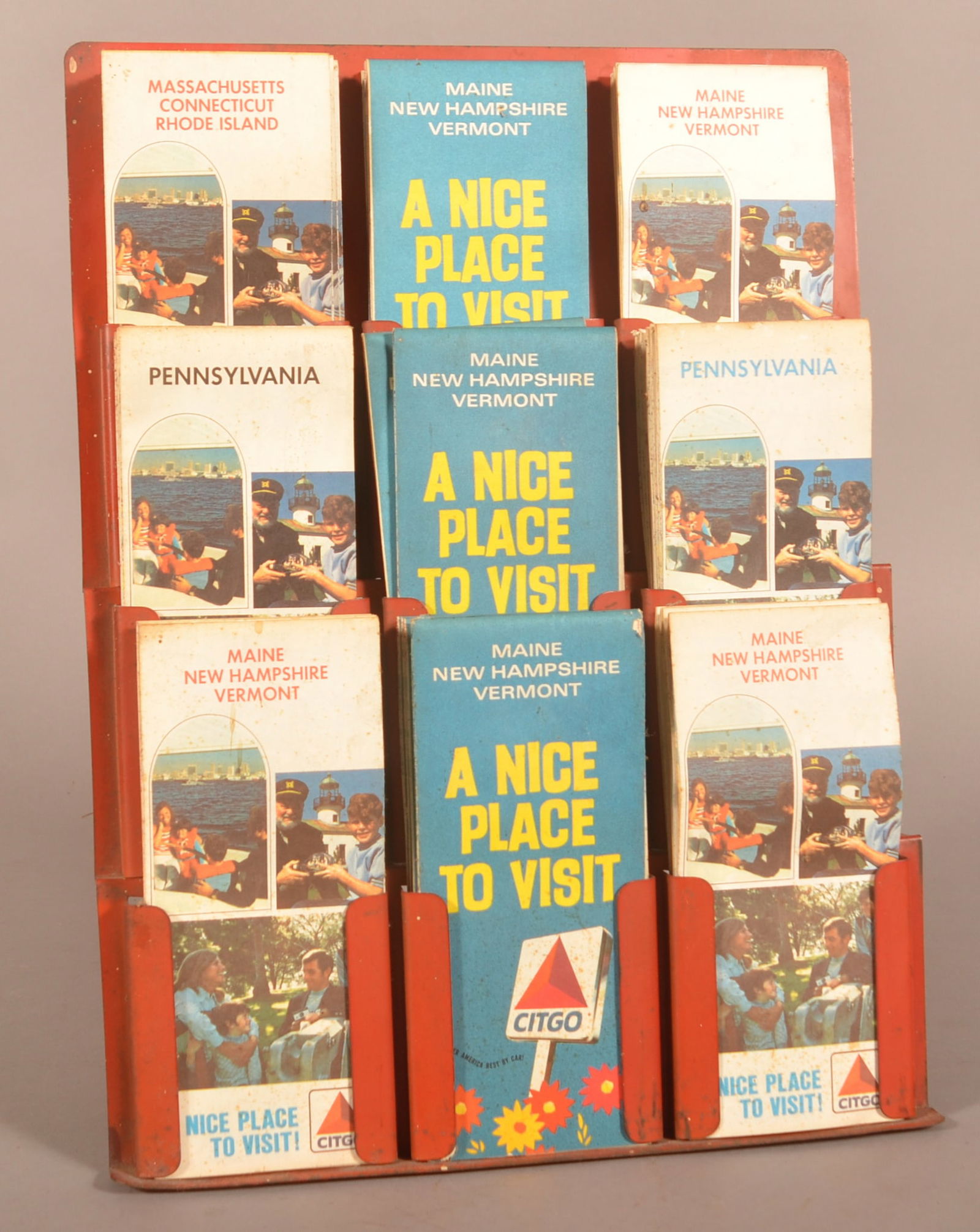 1960s Metal Citgo Gas Station Road Map Display. (1 of 3)