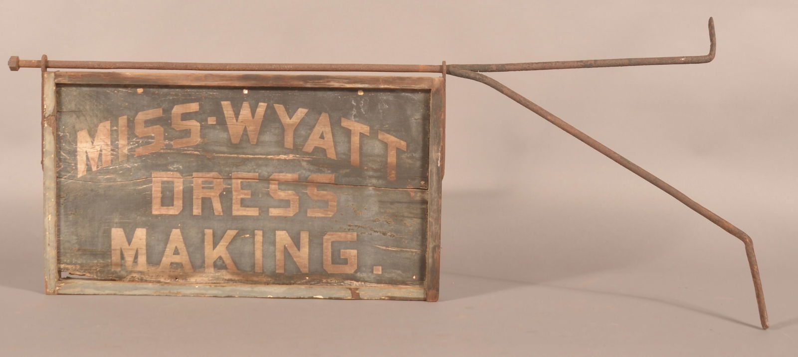 Wood Dress Making Trade Sign w/ Orig. Bracket. (1 of 5)