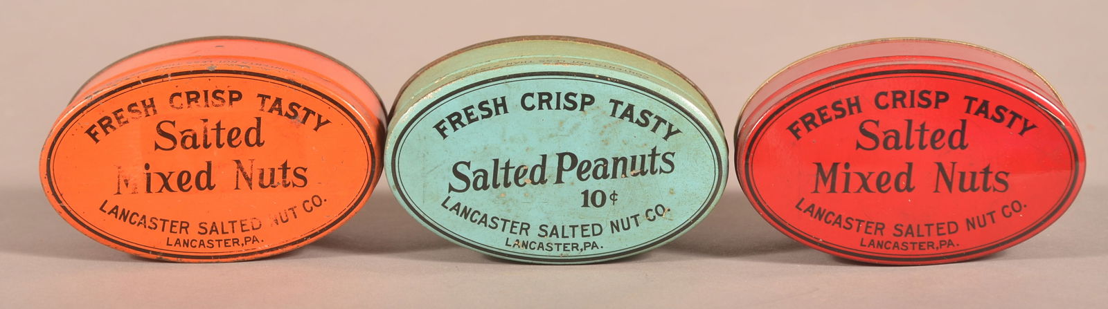 Three Small Lancaster Salted Nut Co. Peanut Tins. (1 of 3)