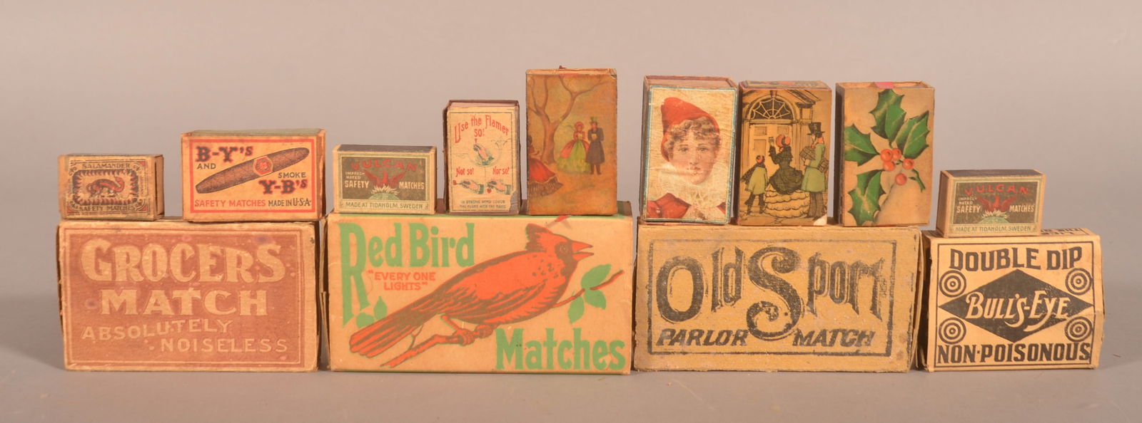 Great Coll. of Early Square Corner Match Books. (1 of 5)