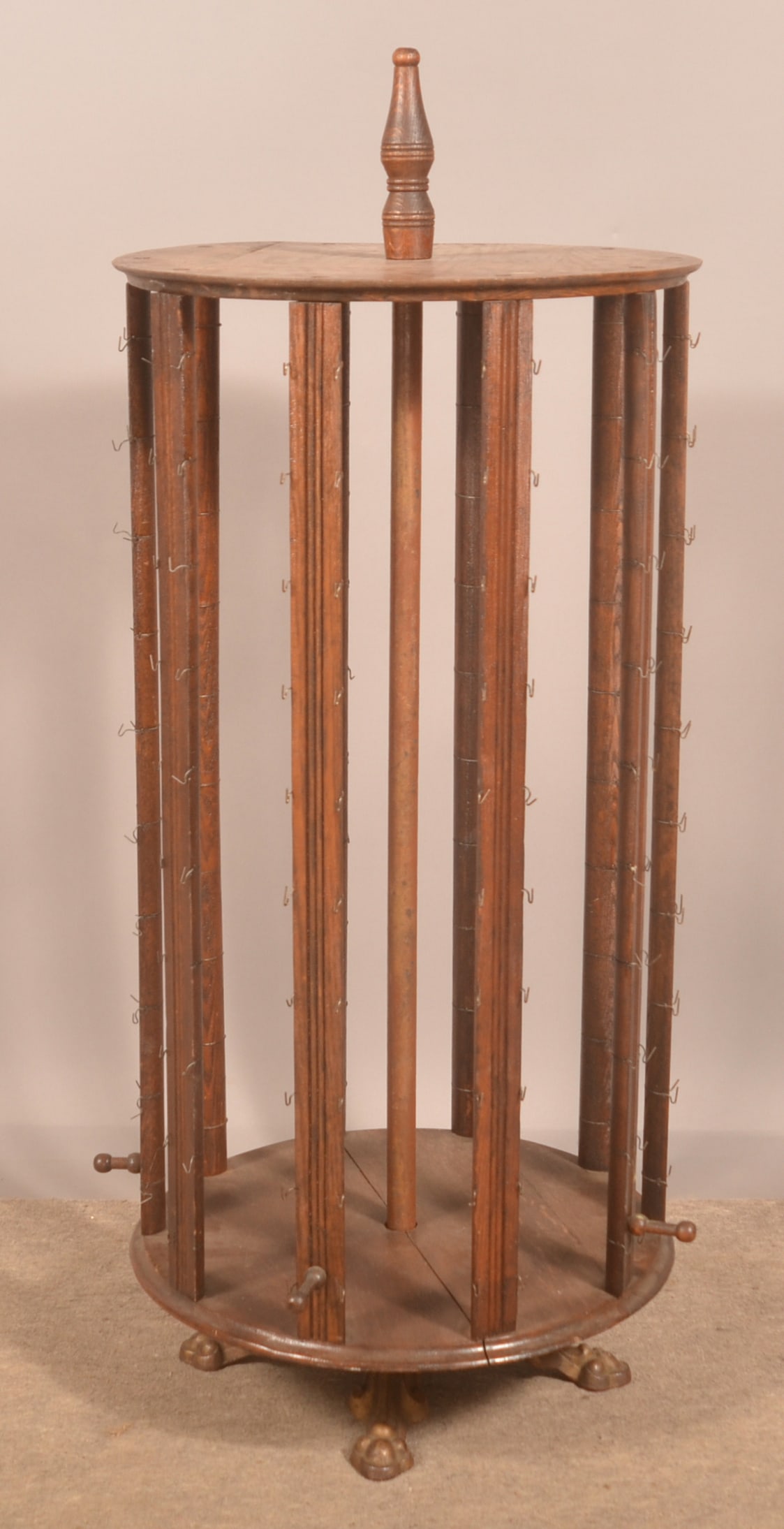 Early Oak Revolving Counter Postcard Display. (1 of 3)