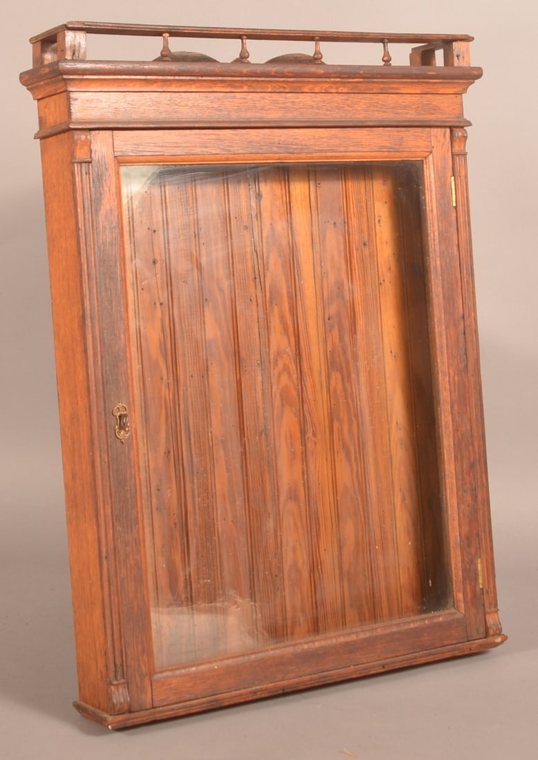 Hanging Oak Fishing Lure Display Cabinet. (1 of 7)