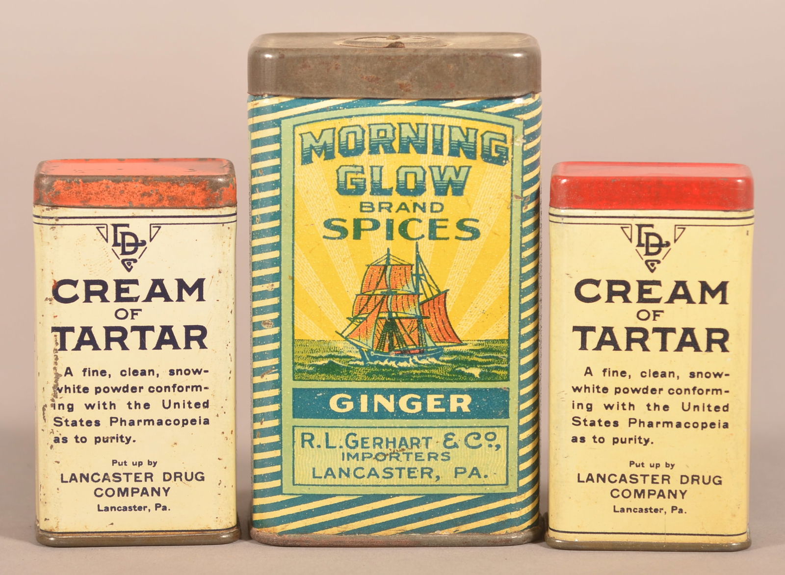 Three Lancaster Pa Advertising Spice Tins. (1 of 4)